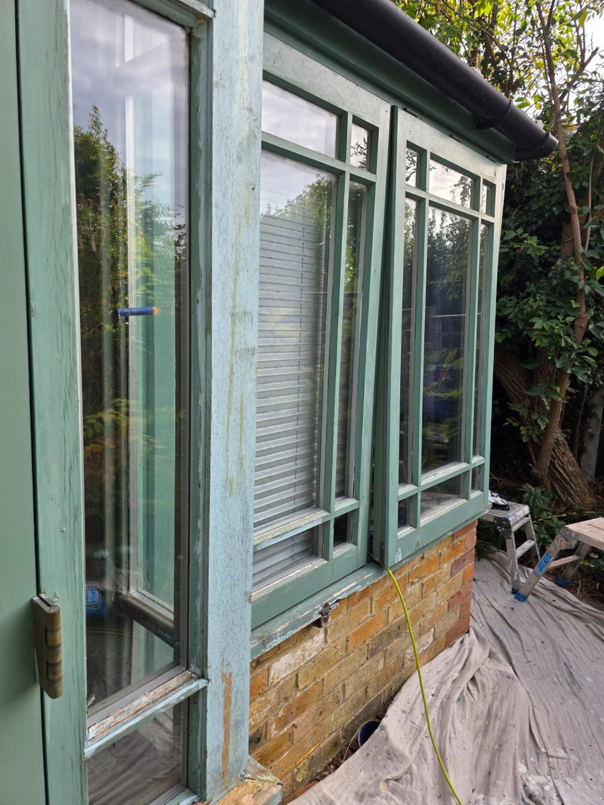 Conservatory frames before repainting