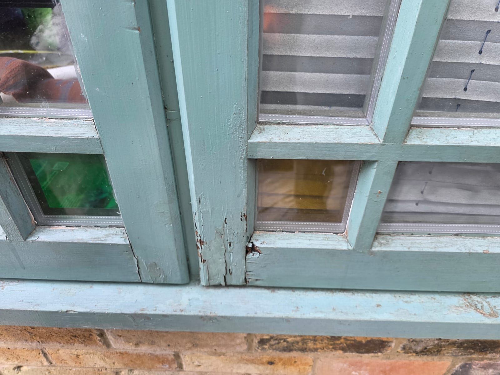 Glazing bars and sill before repainting