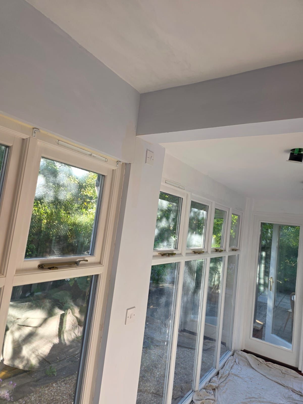 Garden room side windows before