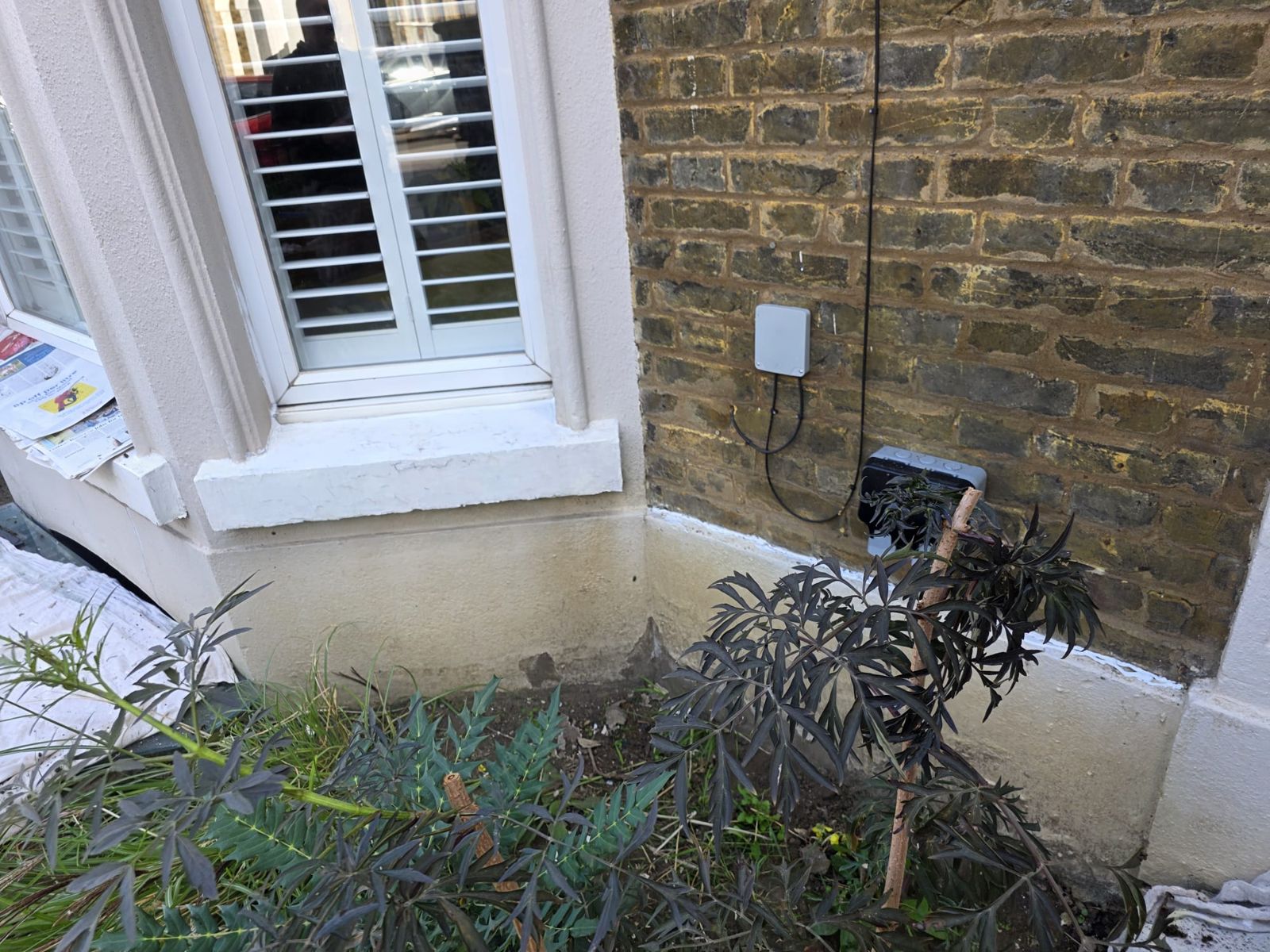 Lower bay and sill after painting